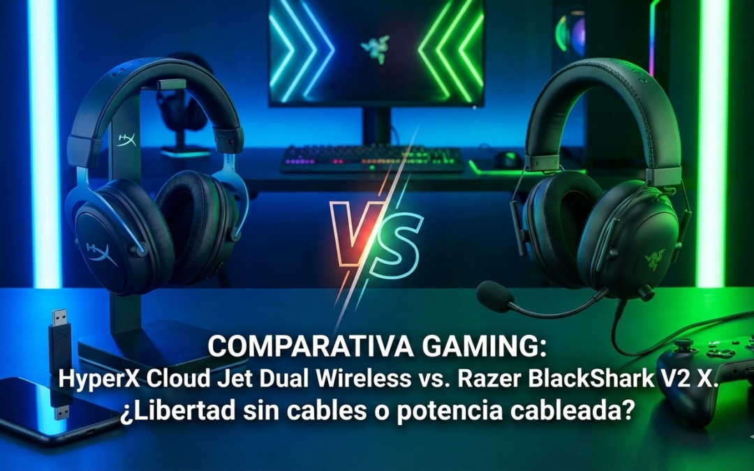 🎧 HyperX Cloud Jet Dual Wireless vs. Razer BlackShark V2 X: ¿Libertad Inalámbrica o Potencia con Cable?
