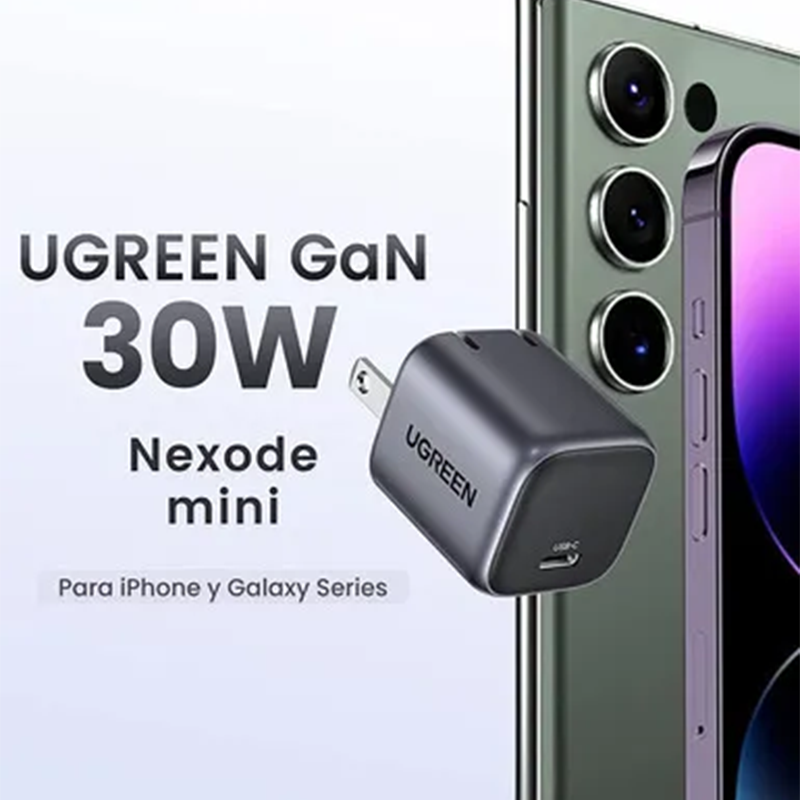 Cargador UGREEN Mini de 30W serie Nexode USB-C - Imagen 2